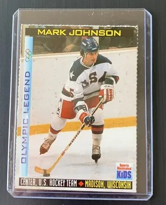 MARK JOHNSON ROOKIE TEAM USA Olympic NHL SI For Kids Miracle On Ice GOLD NM+ • $15