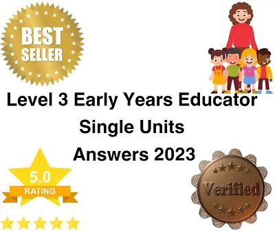 Level 3 Early Years Educator Course Single Unit Answers CACHE • £3