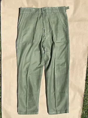 1964 Vietnam War US Army 1st Pattern Type 1 OG 107 Trousers Button Fly 36x33 • $175