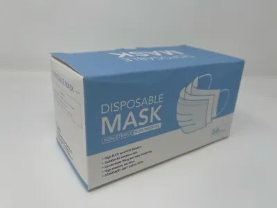 Disposable Face Mask Multipack 3-Ply Breathable Blue Non Surgical /Medical • £19.99