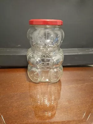 Vintage Kraft Foods  1988 Clear Glass BEAR Jelly Jar With Lid • $9