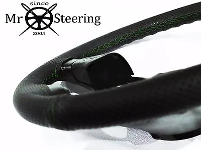 Fits Chevy Corvette C3 Perforated Leather Steering Wheel Cover Green Double Stch • $69.12