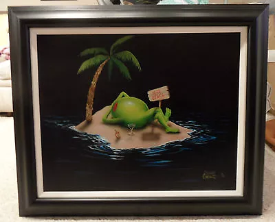 *Michael Godard- PARADISE FOUND -Olive-Martini-Beach-Hawaii-Island-Ocean-Fun-Art • $1895