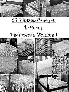 25 Vintage Crochet Patterns Bedspreads V1 On CD • $3.95