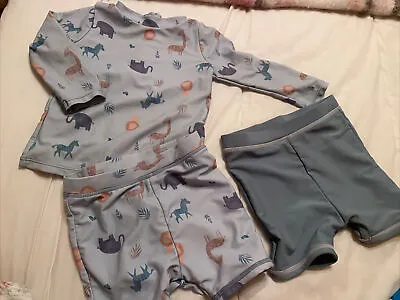 9-12 Months Boys UV Sunsuit 3 Piece • £3