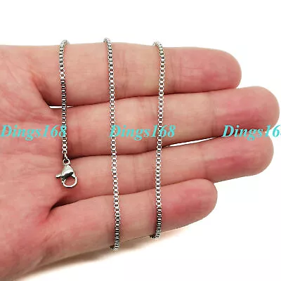 18K White Gold Filled HypoAllergenic 1.5mm Wide Box Chain Necklace 16 ~18  A048W • $18.74