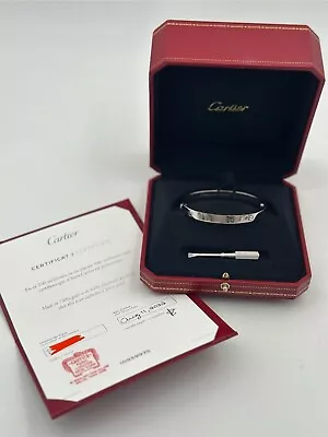 Cartier Love Bracelet B6067617 White Gold Size 18 Complete 2022 • $5795