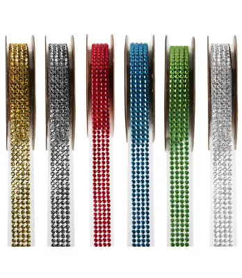 £3.50 • Buy Fab Blingy Diamante Self Adhesive Strip Tape Ribbon 15mm X 1 Metre FREE UK POST!