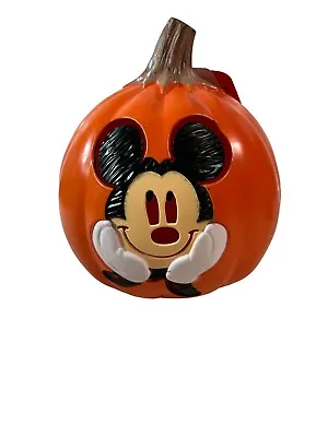 Halloween Disney 6  Mickey Mouse Lights Battery Operated Jack O Lantern Pumpkin • $8.50