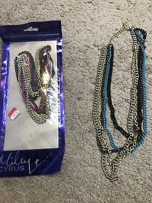 Miley Cyrus Chain Necklace Lot Multi Strand Multi Color • $4.99