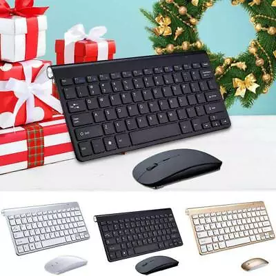 Mini Wireless Keyboard And Mouse Set Waterproof 2.4G For Tablet Mac PC Computer • £17.99