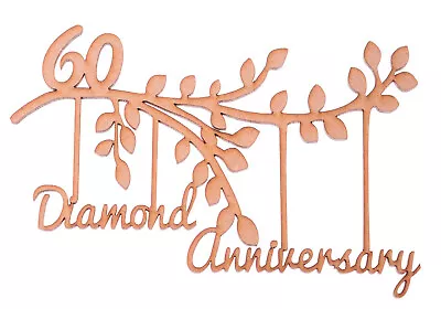 Wooden 60 Diamond Wedding Anniversary Frame Branch Gift 60th Year Wall Art • £15