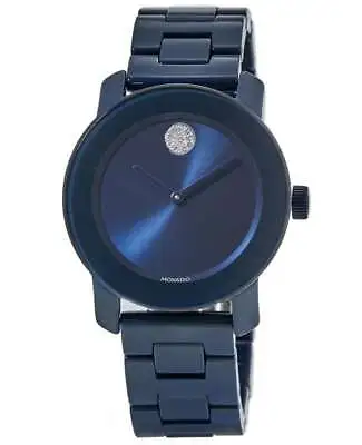 $399 • Buy New Movado Bold Blue Dial Ceramic Strap Women's Watch 3600756