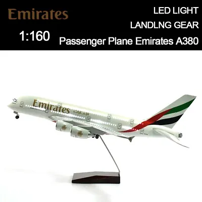 1/160 Simulation Emirates Airlines A380 Passenger Aircraft Plane W/ LED Lights • $89.89