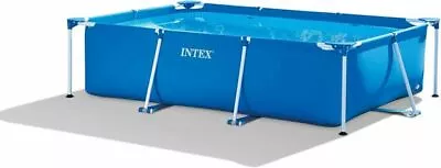 Intex 28272 Metal Frame Rectangular Pool Blue 2m X 3m Swimming 70cm Deep Hardy • £110.99