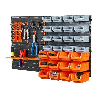 £29.90 • Buy 44pc Wall Mount Storage Organiser Bin Rack DIY Tool Bits Boxes Garage Workshop