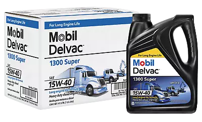 Mobil Delvac 1300 Super Heavy Duty Synthetic Blend Diesel Engine Oil 15W-40 1Gal • $53.61