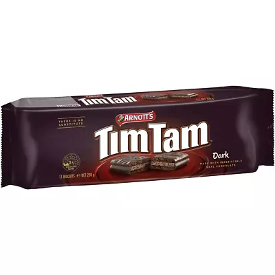 Arnotts Tim Tam Dark Chocolate Biscuits 200g • $15