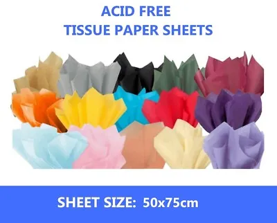 25 Sheets Acid Free 50x75cm Big Large Tissue Paper 18gsm Wrapping Paper 20x30  • £4.99