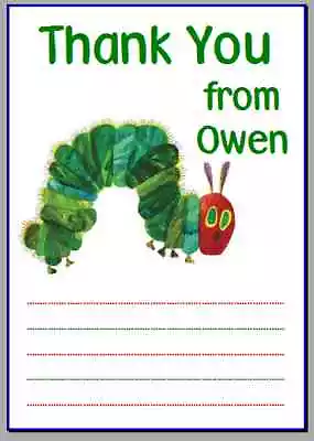 £25.99 • Buy Personalised Photo Paper Card Party Thank You Notes VERY HUNGRY CATERPILLAR #3