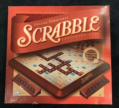 Vintage 2001 Hasbro Scrabble Deluxe Turntable Crossword Board Game EUC • $29.99