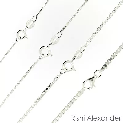 925 Sterling Silver BOX Chain Necklace All Sizes Stamped .925 Italy • $5.99