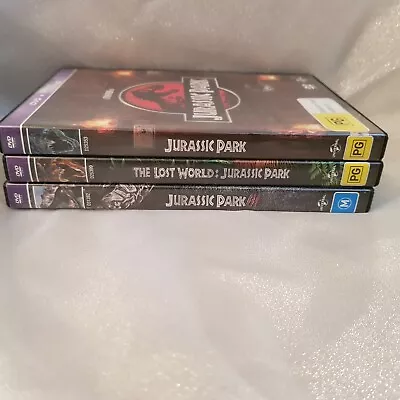 Jurassic Park 1-3 The Lost World And Jurassic Park 3 DVD Region 2 And 4 PAL • $20