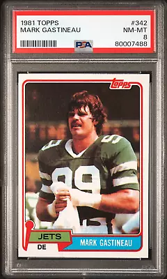 MARK GASTINEAU New York Jets 1981 Topps #342 PSA Rookie RC PSA 8 NM-MT • $39.99