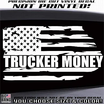 Trucker USA Flag Vinyl Decal Sticker FITS Volvo International Sterling Rig Truck • $17.93