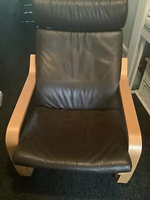 Brown Leather  IKEA Poang Chair • £49.99