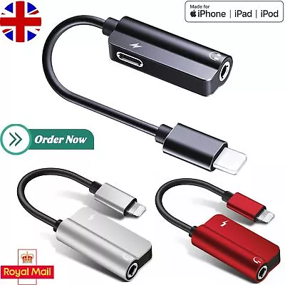 For IPhone IOS 7 8 X XR 11 12 13 To 3.5 Mm Headphone Jack Audio AUX Splitter • £3.49