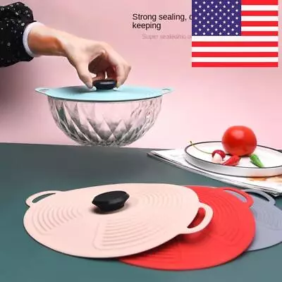 $11.22 • Buy Over Spill Stopper Food Fresh Keeping Cover Silicone Pan Pot Lid Cover Cookware
