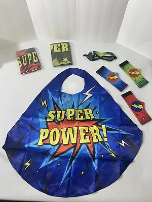 NEW 3 Super Hero/Power Birthday Party Favors W/ Cape Mask Belt Green Blue Red • $8.93