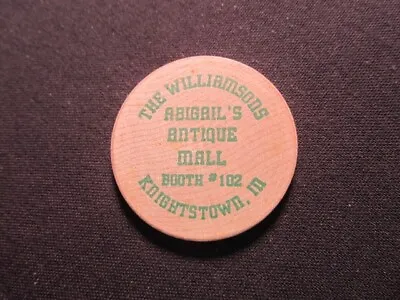 Knightstown Indiana Wooden Nickel Token - Abigail's Antique Mall Wooden Coin V2 • $3.99
