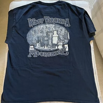 West Virginia Moonshine Double Sided Short Sleeve Black Size XL • $15.95