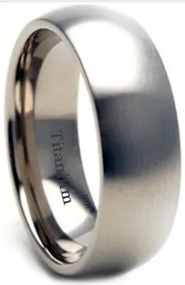 New Boxed Mens 8mm Brushed Titanium Wedding Engagemet Band Ring-Unisex • £36.99