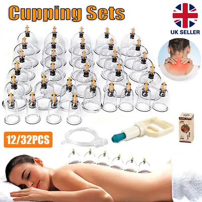 12/32X Cupping Vacuum Massage Cups Set Therapy Health Acupuncture Suction Magnet • £15.99