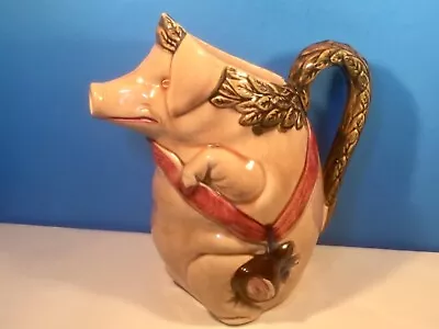 Antique Majolica Pitcher Pig With Ham Pitcher Orchies • $405