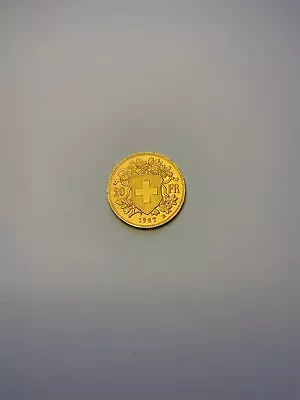 GOLD COIN 1927B 20 Francs Swiss Helvetia Vreneli • $425