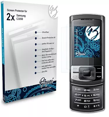 Bruni 2x Protective Film For Samsung C3050 Screen Protector Screen Protection • £9.19