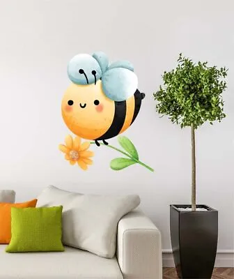 Cute Honey Bee Flower Nursery Vinyl Sticker Summer Bedroom Wall Car Decal A891 • £3.99