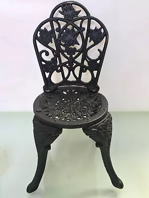 Vintage Cast Iron Metal Victorian Doll Chair Garden Decor Plant Stand 9.5'' • $10.99