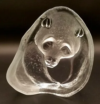 Vintage Viking Art Glass Panda Bear Trinket Dish Bowl • $13.75