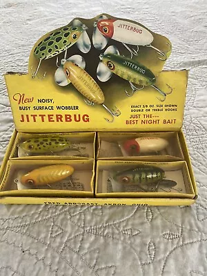 Super RARE-Fred Arbogast 5/8 Oz Jitterbug 1942 Dealer Display With All Lures • $108.49