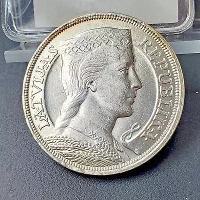 1929 Latvia 5 Lati Silver Coin  BU UNC KM9 • $99.99