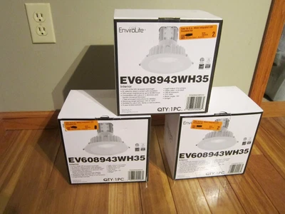 £58.72 • Buy EnviroLite Easy Up 6 In. White Integrated LED Recessed Kit LOT Of 3 NEW