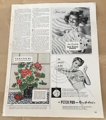 Peter Pan Bra Lingerie 1949 Orig Vintage Print Ad 1940s Art Retro Fashion Decor • $5