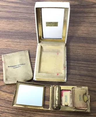 $39.99 • Buy Vintage Richard Hudnut Powder Blush Lipstick Combo Compact Mirror Orig Box