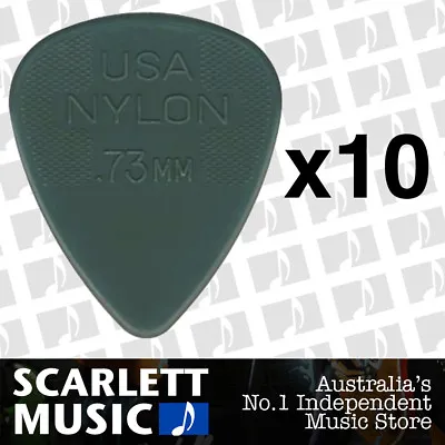 $7.20 • Buy 10 X Jim Dunlop Nylon Standard Greys .73mm Guitar Picks Plectrums 0.73 Grey