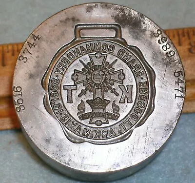 Antique 1928 PRESCOTT AR Masonic Knights Templar Badge Stamping Die * MC Lilley • $55